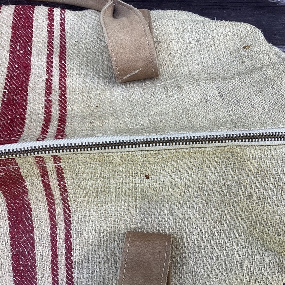 NEW free people Duffel jute linen weekender BAG - Picture 9 of 10
